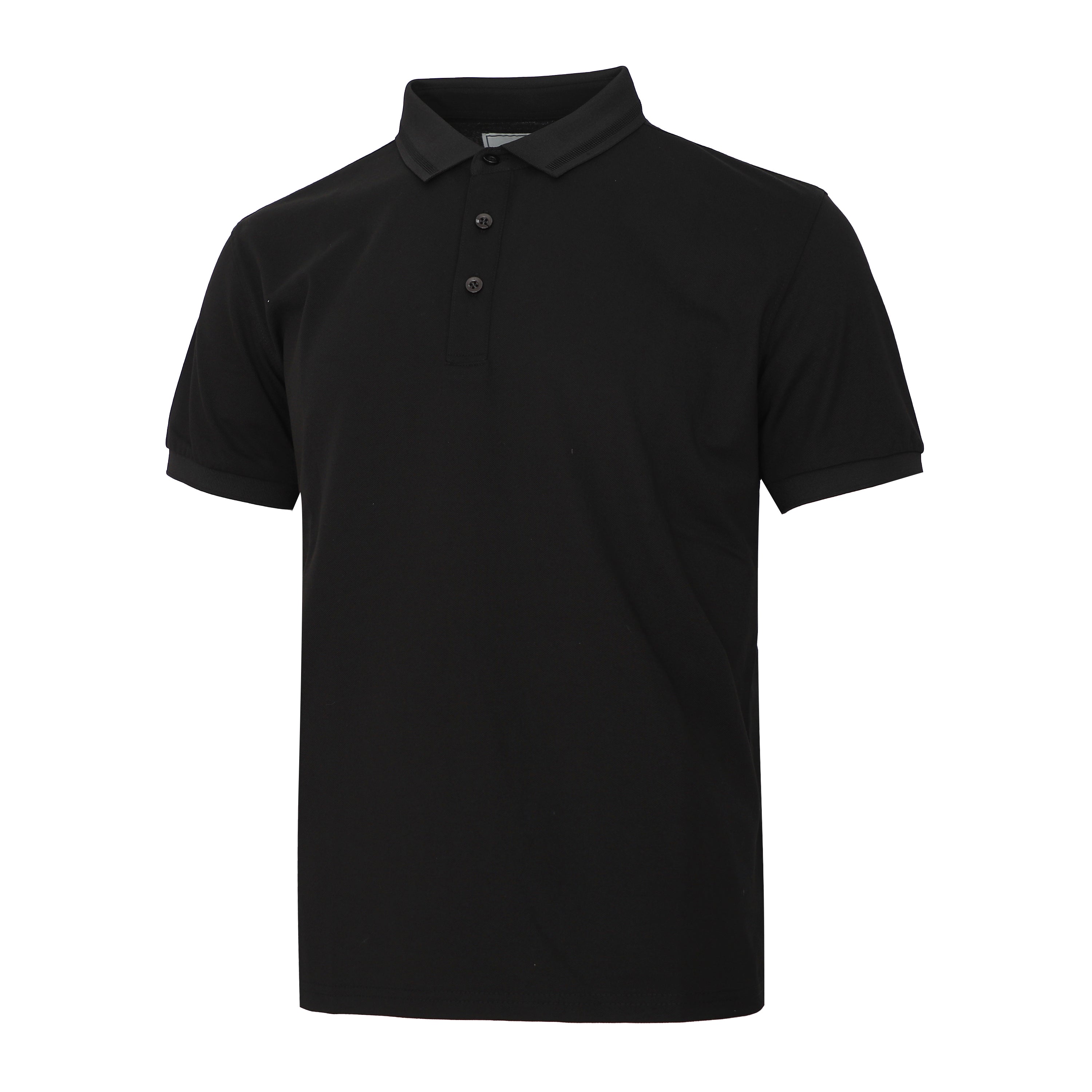 Black Polo with V-Neck Design
